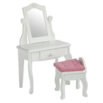 Meuble coiffeuse avec tabouret miroir tiroir pour poupée poupon jouet Olivias Little World TD-0207A