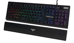 PREYON Long Claw Alpha Clavier Gamer - 104 Touches Fonctionnels - Bloc Numérique - Rétroéclairage RGB - Repose-Poignet Inclus - Antighosting - Clavier pour Joueurs