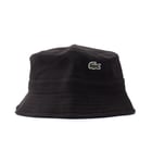 Lacoste Mens Embroidered Bob Organic Cotton Buckle Hat - Black, Size: Medium - Size Medium