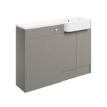 Signature Bergen RH Combination Unit with Basin 1242mm Wide - Pearl Grey Gloss