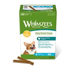 WHIMZEES By Wellness Stix, Dog Dental Sticks, 30 Pieces (1 Month Supply), Size S, Dog Chews for Small Breeds, Natural, Grain-Free, Rawhide-Free, Vegetarian