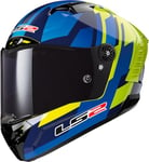 LS2, Casque Moto Intégral Thunder Carbon Gas Blue H-V Yellow, L