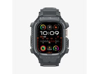 Spigen Rugged Armor Pro, Ask, Smartwatch, Grå, Apple, Watch Ultra (49Mm) Watch Ultra 2 (49Mm), Termoplastisk Polyuretan (Tpu)