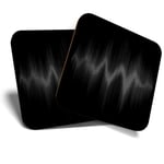 2 x Coasters (BW) - Equaliser Audio Music Sound Waves  #36923