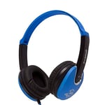 groov e KIDZ - DJ-Style Wired Headphones for Kids - Over the Ear Headphone with 1.2m Audio Cable, Adjustable Headband, Soft Ear Pads, & 40mm Drivers - 3.5mm Audio Jack - Blue