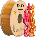 Soie Bicolore PLA Filament 1.75mm, FDM Filament Imprimante 3D, Précision Dimensionnelle +/- 0.03mm, 1KG Bobine (2.2 LBS), Silk Deux couleurs PLA Rouge et Or