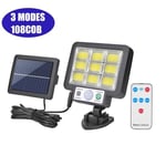 (108COB 3Modes Remote) Solar Light Street seinävalaisin vedenpitävä ulkona auringonvalo PIR liiketunnistin aurinkolamppu aita Street Garden Sisustus