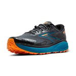 Brooks Homme Divide 5 Sneaker, Ebony Mosaic Blue Orange, 47.5 EU