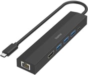 Hub USB-C Multiports (Adaptateur 6 en 1: 3 USB-A,1 USB-C Power Delivery PD,1 HDMI,1 Ethernet,Station d'Acceuil PC Portable/Tablette MacBook Pro,MacBook Air,iPad Pro,Dell et xPS) Noir.[W536]