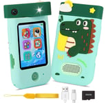 Telephone Enfant, Smartphone pour Enfants, Appareil Photo Enfant Objecti Pivotant 180°,étui Silicone, 1080P Vidéo, Cadeau Fille 3 4 5 6 7 8 Ans,Cadeau Noël Anniversaire pour Enfants 3-12 Ans