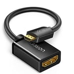 UGREEN Micro HDMI to HDMI Adapter 4K@60Hz 1440P@144Hz Micro HDMI Type D Female Cable UHD HDR ARC HDCP 2.2 Compatible with Raspberry Pi 5 4 400,Hero 7 6 5,DSLR Camera,Laptop,TV,Portable Monitor(50cm)