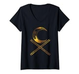 Marvel Moon Knight Crescent Glyphs Centered Logo T-Shirt avec Col en V