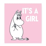 Moomin - Mummi kort dobbelt It's a girl rosa