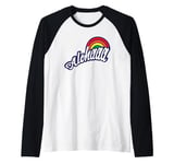 Aloha and Rainbows for the Islands in Hawaii Raglan Baseball Tee