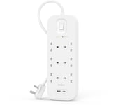 BELKIN SRB002af2M Surge Protected 6-Socket Extension Lead with USB - 2 m