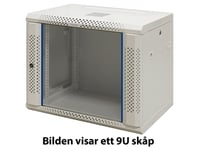 19" Wall Cabinet, 12U, 600X450, Glass Door, White