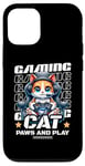 Coque pour iPhone 12/12 Pro Paws And Play Jeu vidéo chat pour hommes, garçons, femmes, enfants