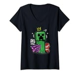 Minecraft Creeper Crowned Graffiti Poster V-Neck T-Shirt