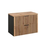 Meuble sous-vasque 80cm plan de toilette Gaia Bois et Noir