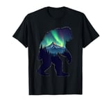 Bigfoot in the Forest Sasquatch Yeti Aurora T-Shirt