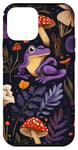 Coque pour iPhone 12 mini Violet Bohème Ethnique Grenouille et Champignon Vintage Motif