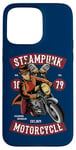 Coque pour iPhone 15 Pro Max Lunettes de moto western steampunk avec chapeau haut-de-forme