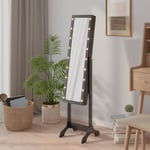 Kalisse - The Living Store - Miroir sur pied blanc avec led noir 34x37x146 cm - Noir