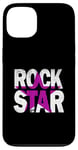 Coque pour iPhone 13 Rose Rock Star Distress Pink Color Graphic