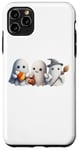 Coque pour iPhone 11 Pro Max Halloween Ghosts Witch Candy Corn Balai Citrouille Crochet Tricot