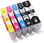 5 Cartouche d'encre Compatible pour Canon 570 XL 571 XL pour Canon PIXMA TS5050 TS6050 MG5750 TS5055 MG6850 TS6051 TS6052 MG5753