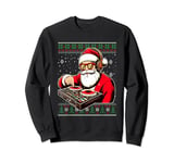 Christmas Santa DJ Mixer Music Ugly Christmas Sweater Sweatshirt