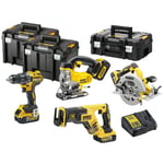 Verktøysett DeWalt DCK421P3T; (DCD791 + DCS570 + DCS331 + DCS367); 18 V; 3x5,0 Ah batt.