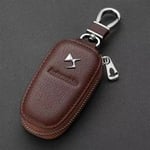 (ruskea) Peter Leather Car Logo Key Cover Key Kotelo DS SPIRIT DS3 DS4 DS4S DS5 DS 5LS DS6 DS7 WILD RUBIS Autolle