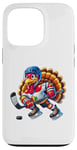 Coque pour iPhone 13 Pro Amusant Thanksgiving hockey sur glace -Fun Thanksgiving Turquie Sport