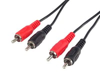 PremiumCord Câble Cinch 5m, 2x fiche RCA Cinch vers 2x fiche RCA Cinch, câble de connexion audio vidéo, stéréo, pour TV, téléphones portables, MP3, HiFi, couleur noir