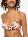 Roxy Palm Print Wrap Bikini Top, Anthracite/Multi