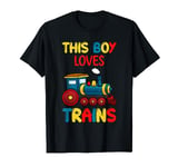 This boy loves trains locomotives and wagon! Kid boys train T-Shirt