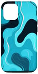 Coque pour iPhone 12/12 Pro Peinture graphique turquoise abstraite de mer