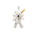 Steiff Pendentif en Forme d'ours en Peluche Lotte - 12 cm - Blanc - Ange Gardien - Porte-clés - en Peluche - Ailes d'ange en Feutre - Idée Lavable en Machine