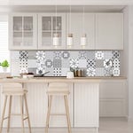 30 Stickers muraux Cuisine - Sticker Mural - Carreaux de Ciment adhésif Mural - Stickers Muraux azulejos - Sticker Carrelage adhesif Mural Salle de Bain 10 x 10 cm - 30 PCS Carreau de Ciment adhesif