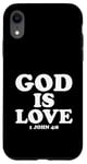 Coque pour iPhone XR 1 Jean 4:8 Religious Inspirational Bible Verse Christian