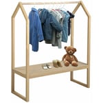 Penderie enfant en bois L100 x H125 cm homy