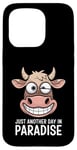 Coque pour iPhone 15 Pro Just Another Day In Paradise Cow Humour Sarcasme Femmes Hommes