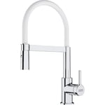 Franke 115.0626.088 Lina semi-pro - Chrome/White Tap for Kitchen Sinks with a Pull-Out spout and Spray Function semi-pro-chrome/white-115.0626