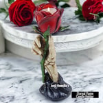 Red Rose Skeleton Hand Eternal Flame Tea Light Candle Holder Gothic Pagan Wiccan