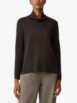 EILEEN FISHER Scrunch Neck Top, Espresso Brown M female 100% merino wool