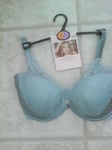 BNWT SIZE  32G AQUA  LACE  BRA WITH LUXURY SILK ROSIE AUTOGRAPH MARKS & SPENCER 