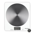 Salter Digital Kitchen Scale 5kg Capacity Slim Stainless Steel Disc Design White