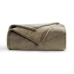 Aisbo Plaid Canape Polaire 150x200 - Plaid Taupe Couverture Lit Jete de Canape, Plaid Canapé 150 x 200 Flanelle 1 Personne Doux et Chaud