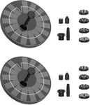 2PCS Fontaine Solaire Extérieur Flottante 3,5W Pompe Bassin Solaire avec 6 Buses pour Bain d'oiseaux Aquarium Fontaine Exterieure de Jardin